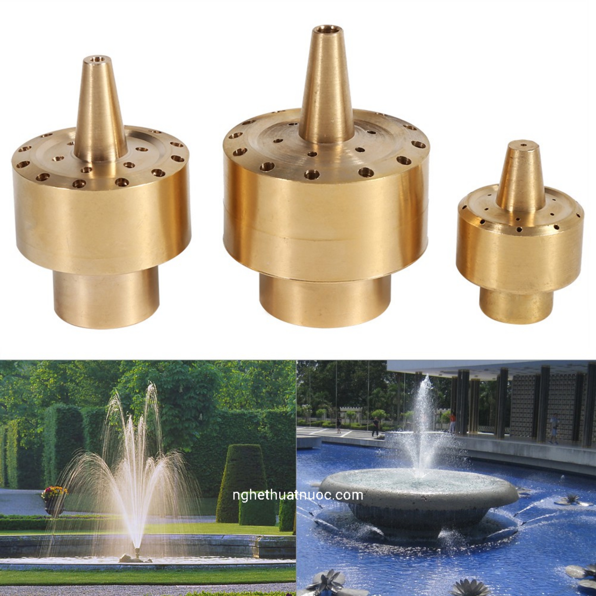 TỔNG HỢP CÁC LOẠI ĐẦU PHUN NƯỚC NGHỆ THUẬT VÀ GIẢI PHÁP LỰA CHỌN TỐI ƯU đầu phun nước thông dụng đài phun nước