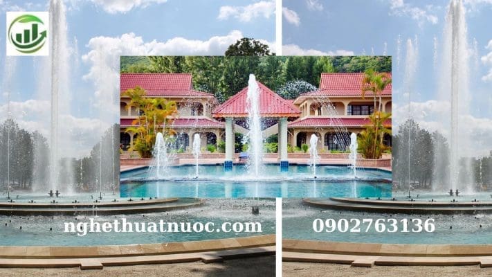 Đài phun nước Hệ thống vòi phun Inox 304 cao cấp trong thiết kế đài phun nước mẫu mới - QK ART