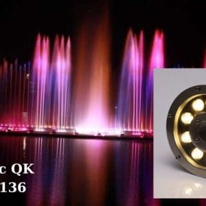 Đèn led âm nước dạng bánh xe đỏi màu tự động 12w
