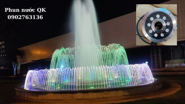 Đèn âm nước 12w bánh xe đổi màu tư động RGB