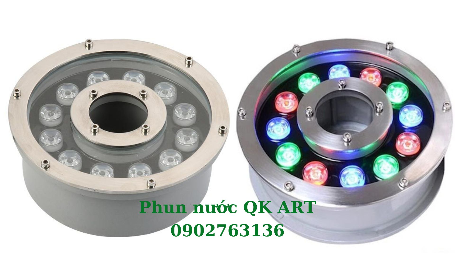 Đèn led âm nước dạng bánh xe 18w-24V cho đài phun nước-nhạc nước đèn âm nước dạng bánh xe 18w 24v