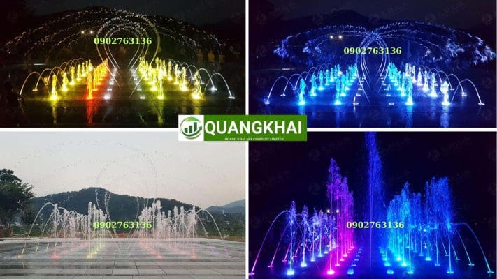 Đài Phun Nước Âm Sàn: Giải Pháp "Sàn Phun" Thông Minh & Kỹ Thuật Thi Công Ẩn Giấu Hệ thống đài phun nước âm sàn kết hợp vòi phun 3D nghệ thuật.