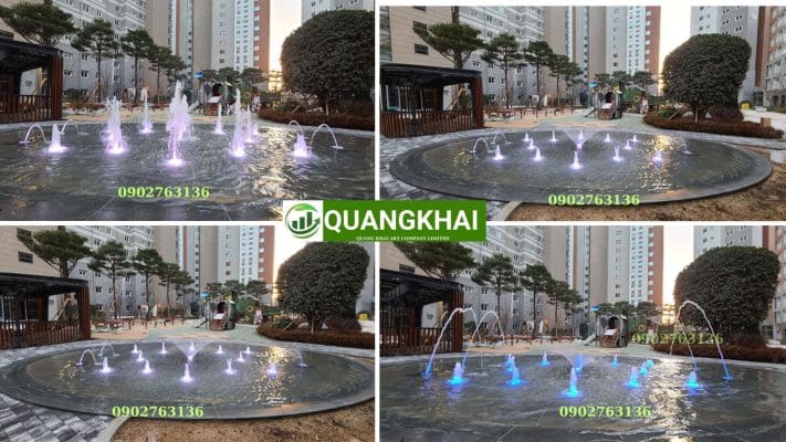 Đài Phun Nước Âm Sàn: Giải Pháp "Sàn Phun" Thông Minh & Kỹ Thuật Thi Công Ẩn Giấu Hệ thống sàn phun nước thiết kế hiện đại dành cho khu vui chơi trẻ em.