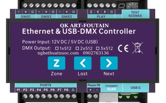 Bộ điều khiển nhạc nước DMX trung tâm Bộ điều khiển nhạc nước DMX