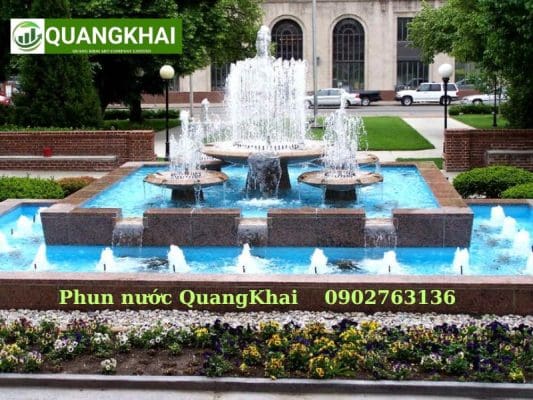 Thi Công Đài Phun Nước Tại Long An: Giải Pháp Kỹ Thuật Cho Vùng Đất Phèn Mẫu thác tràn kết hợp đài phun nước nghệ thuật