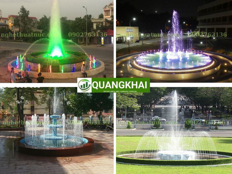 Thi Công Đài Phun Nước & Nhạc Nước Tại Đắk Lắk | Giải Pháp Trình Diễn Đẳng Cấp Mẫu đài phun nước dạng tròn tối ưu cho cảnh quan biệt thự, resort Đắk Lắk.