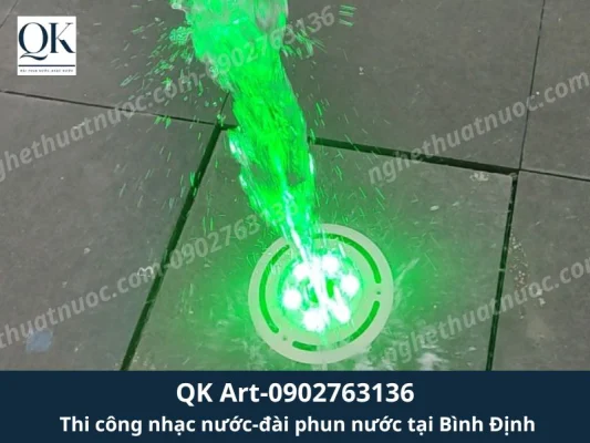 Thi Công Đài Phun Nước Tại Bình Định: Giải Pháp Thủy Cảnh Thích Ứng Khí Hậu Biển Công trình nhạc nước quy mô lớn tại quảng trường ven biển Bình Định đang trong giai đoạn hoàn thiện.