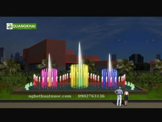 Phong cách thiết kế đài phun nước hiện đại và cổ điển-QK Art Phong cách đài phun nước hiện đại hình chữ nhật