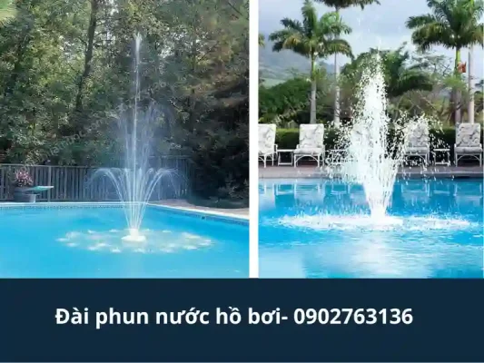 Thi Công Đài Phun Nước Trong Hồ Bơi Mini: Nghệ Thuật Và Kỹ Thuật Tối Ưu Hình ảnh minh họa mẫu đài phun nước hồ bơi với vòi phun trung tâm thiết kế tinh tế.