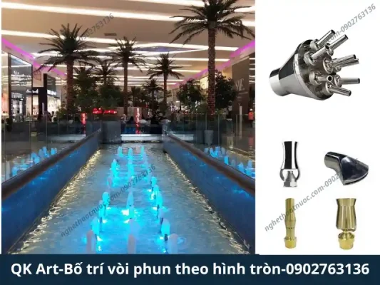 3 cách bố trí vòi phun nhạc nước – đài phun nước hiệu quả cao nhất Bố trí vòi phun dạng đường thẳng