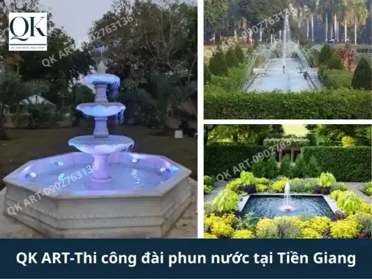 Trang trí sân vườn với đài phun nước mini tại Tiền Giang