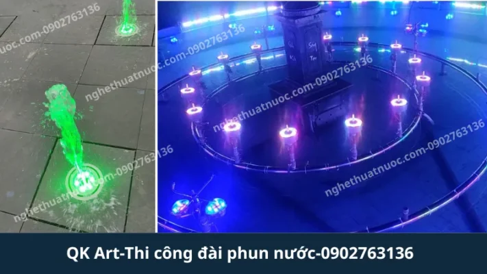 Hệ thống đèn LED âm nước và vòi phun tại Q8-TPHCM