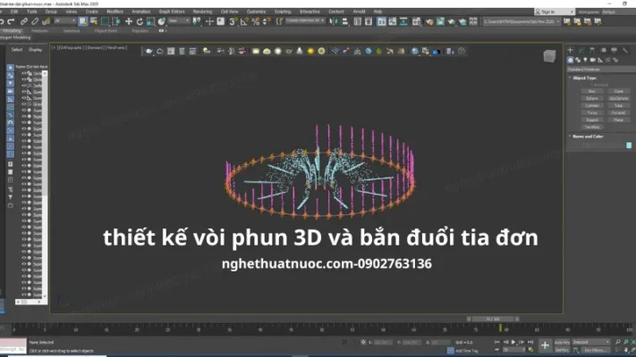 Hướng Dẫn Thiết Kế Nhạc Nước Bằng 3DS Max: Từ Mô Phỏng Đến Hiện Thực Hóa Công Trình Mô phỏng hiệu ứng phun 3D và bắn đuổi với phần mềm 3DS Max