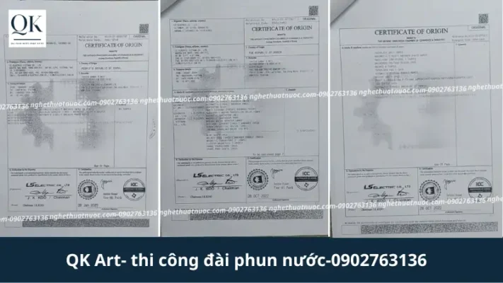THI CÔNG ĐÀI PHUN NƯỚC NGHỆ THUẬT TRỌN GÓI Chứng chỉ CO/CQ LS Electric thiết bị đài phun nước QK ART
