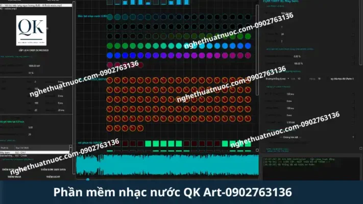 Phần Mềm Nhạc Nước QK Art Độc Quyền-Đỉnh Cao Công Nghệ Điều Khiển DMX Controller Phần mềm nhạc nước hiện đại quản lý hệ thống đèn và vòi phun dmx QK Art