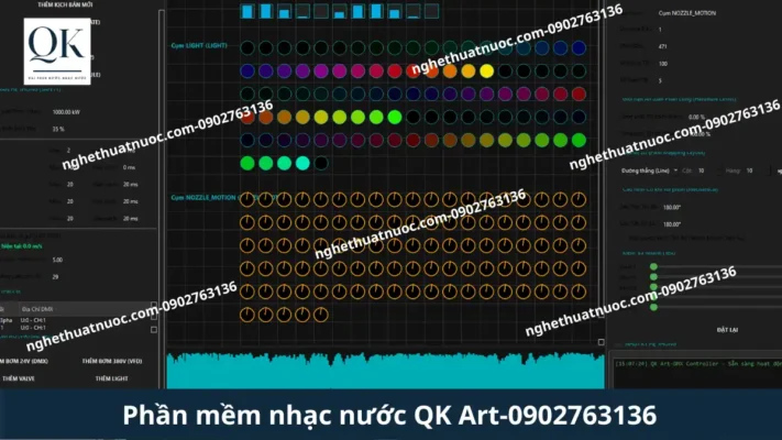 Thi Công Đài Phun Nước Tại Long An: Giải Pháp Kỹ Thuật Cho Vùng Đất Phèn Phần Mềm Nhạc Nước QK Art Độc Quyền-Đỉnh Cao Công Nghệ Điều Khiển DMX Controller