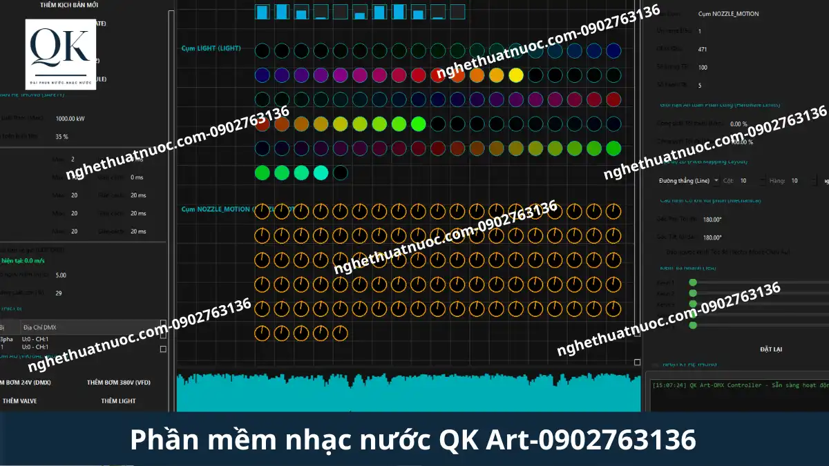 Phần Mềm Nhạc Nước QK Art Độc Quyền-Đỉnh Cao Công Nghệ Điều Khiển DMX Controller Khám phá phần mềm nhạc nước QK Art-DMX Controller độc quyền. Giải pháp phần mềm nhạc nước dmx cao cấp giúp đồng bộ âm thanh, biên đạo đài phun nước chuyên nghiệp.