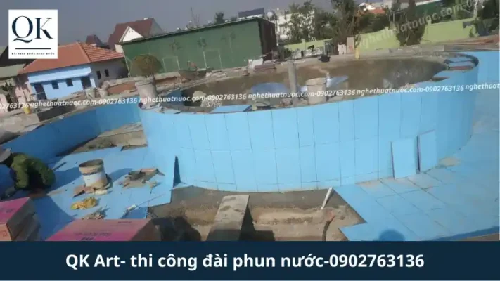 THI CÔNG ĐÀI PHUN NƯỚC NGHỆ THUẬT TRỌN GÓI Công trình đài phun nước Quảng trường huyện Đơn Dương do QK Art thi công