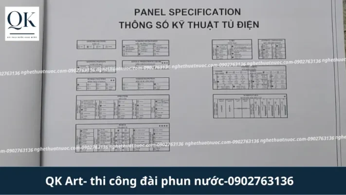 THI CÔNG ĐÀI PHUN NƯỚC NGHỆ THUẬT TRỌN GÓI Bản vẽ thông số kỹ thuật tủ điện đài phun nước